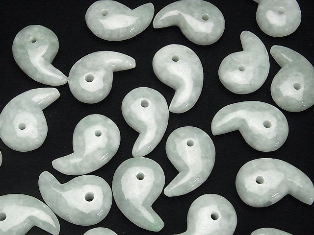 [Video] Burma Jadeite AAA Comma Shaped Bead 35x22mm 1pc