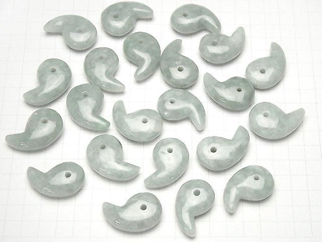 [Video] Burmese Jadeite AAA Comma Shaped Bead 35x22mm 1pc