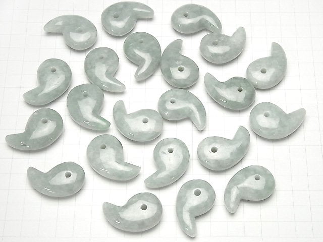 [Video] Burma Jadeite AAA Comma Shaped Bead 35x22mm 1pc