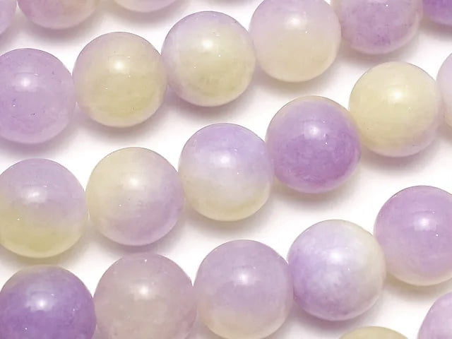 Purple & Yellow Jade Round 10mm 1strand beads (aprx.15inch/36cm)
