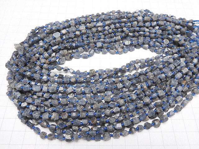 [Video] Sapphire Rough Faceted Nugget 1strand beads (aprx.17inch / 42cm)