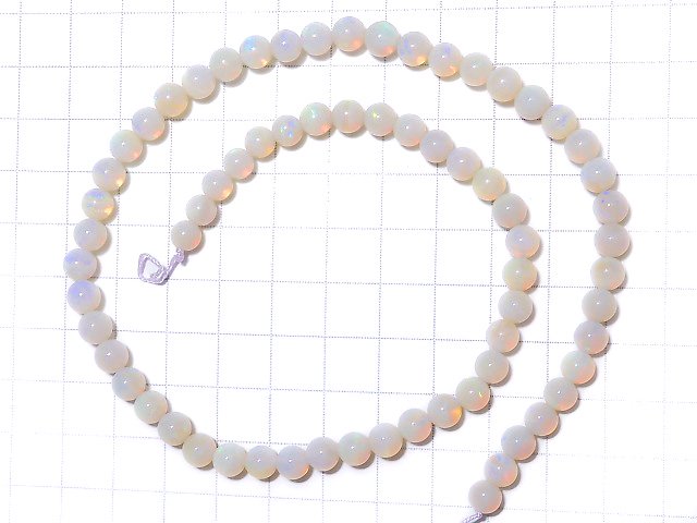 [Video] [One of a kind] Precious Opal AA+ Round 5.5mm 1strand beads (aprx.16inch / 39cm) NO.202