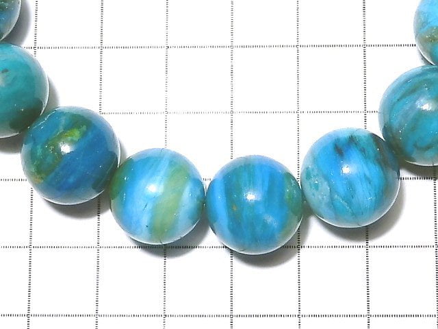 [Video] [One of a kind] Top Quality Peru Blue Opal AAAAA Round 13mm Bracelet NO.1