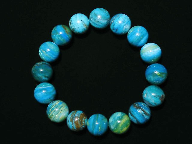 [Video] [One of a kind] Top Quality Peru Blue Opal AAAAA Round 13mm Bracelet NO.1