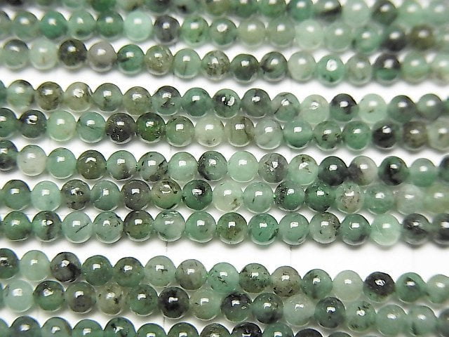 [Video] Emerald AA++ Round 2mm 1strand beads (aprx.15inch / 37cm)