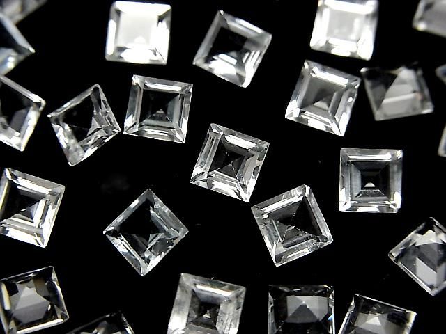 [Video] High Quality White Topaz AAA Loose Stone Square Faceted 6x6mm 5pcs