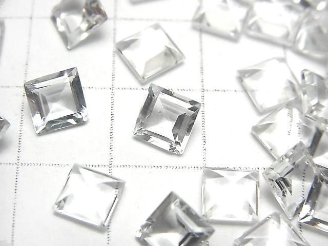 [Video] High Quality White Topaz AAA Loose Stone Square Faceted 6x6mm 5pcs