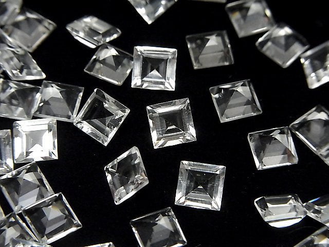 [Video] High Quality White Topaz AAA Loose stone Square Faceted 6x6mm 5pcs