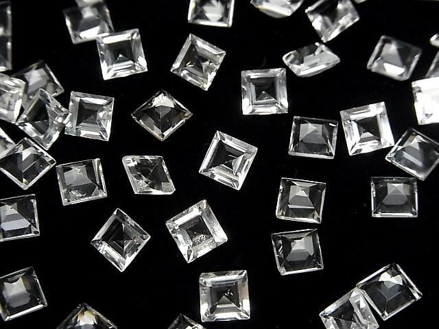[Video] High Quality White Topaz AAA Loose Stone Square Faceted 6x6mm 5pcs