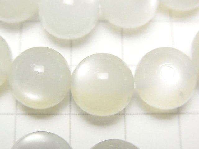 [Video] White Moonstone AAA- Round 12mm Bracelet