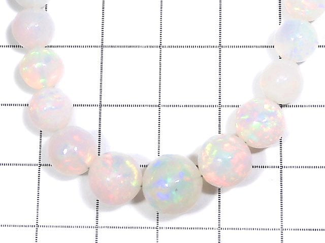 [Video] [One of a kind] Top Quality Precious Opal AAAAA Round 4.5-9mm Size Gradation 1strand beads (aprx.16inch / 40cm) NO.1