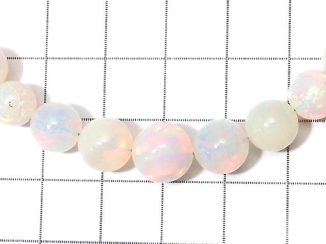 [Video] [One of a kind] Top Quality Precious Opal AAAAA Round 4.5-9mm Size Gradation 1strand beads (aprx.16inch / 39cm) NO.2