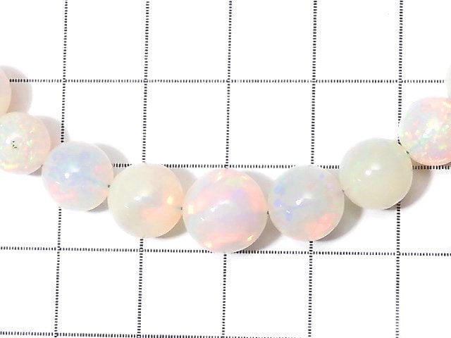 [Video] [One of a kind] Top Quality Precious Opal AAAAA Round 4.5-9mm Size Gradation 1strand beads (aprx.16inch / 39cm) NO.2