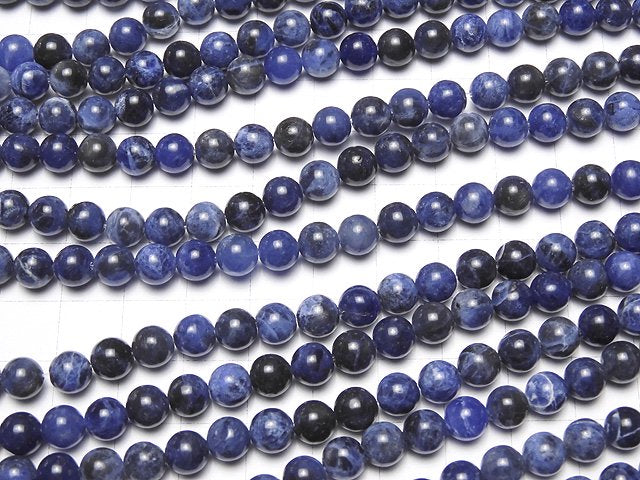 [Video] Sodalite AA++ Round 6.5mm 1strand beads (aprx.15inch / 38cm)