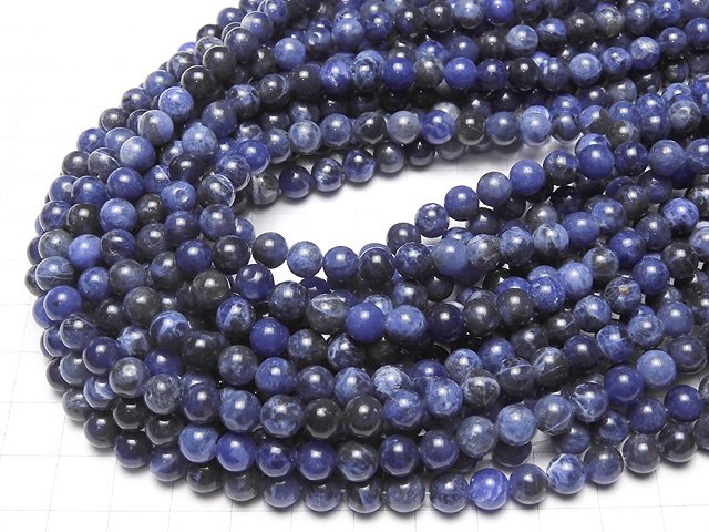 [Video] Sodalite AA++ Round 6.5mm 1strand beads (aprx.15inch / 38cm)