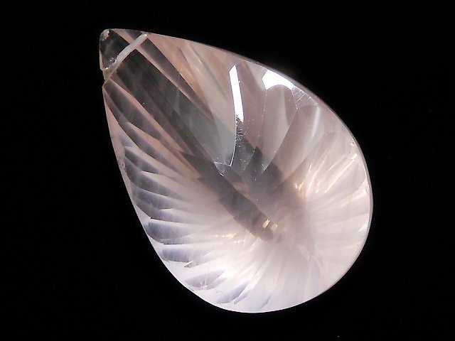 Concave Cut, One of a kind, Pear Shape, Rose Quartz One of a kind