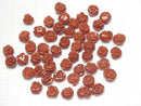 [Video] Red Coral (Dyed) Rose 10mm [Half Drilled Hole] 4pcs