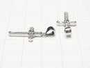 Silver925 Pendant 21x11.5mm Rhodium Plated Cross (with CZ) 1pc