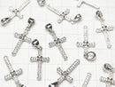 Silver925 Pendant 21x11.5mm Rhodium Plated Cross (with CZ) 1pc
