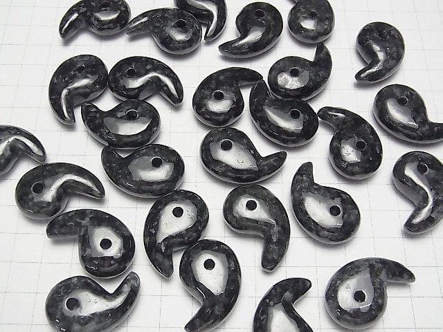 [Video] Black Jadeite AA++ Comma Shaped Bead 30x20mm 1pc