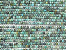 [Video] High Quality! Turquoise AA Faceted Button Rondelle 4x4x3mm 1strand beads (aprx.14inch / 35cm)