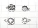 [Video] Metal parts Magnet type Clasp with Jump Ring 17x11mm Flower Silver color 1pair