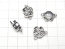 [Video] Metal parts Magnet type Clasp with Jump Ring 17x11mm Flower Silver color 1pair