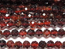 [Video] High Quality! Garnet AA+ Faceted Round 5mm 1strand beads (aprx.14inch / 35cm)