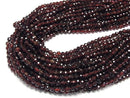 [Video] High Quality! Garnet AA+ Faceted Round 5mm 1strand beads (aprx.14inch / 35cm)