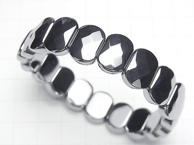 [Video] Terahertz 2 Hole Faceted Rectangle 14x10x5mm Bracelet