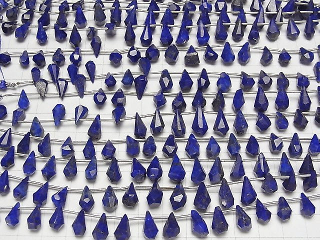 [Video] High Quality Lapislazuli AA++ Rough Drop Faceted Briolette 1strand (18pcs)