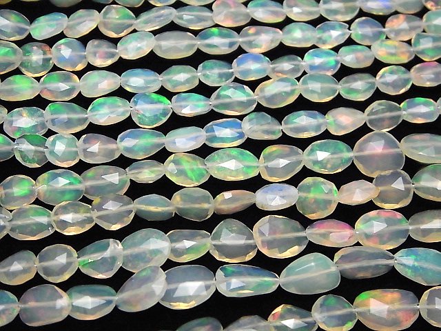 [Video]High Quality Ethiopian Opal AAA Flat Faceted Nugget half or 1strand beads (aprx.15inch/37cm)
