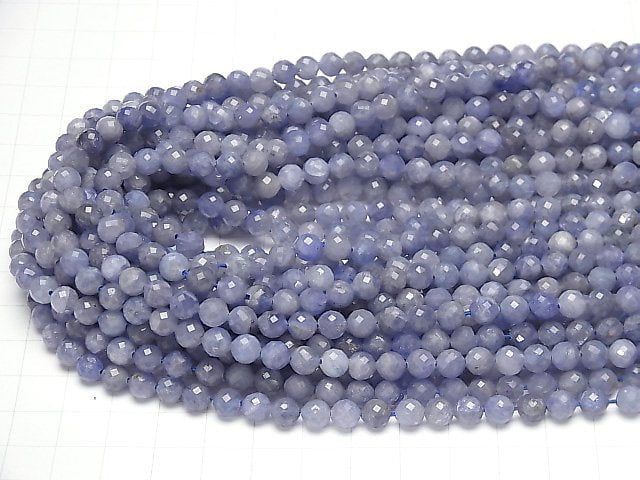 [Video] High Quality! Tanzanite AA++ Faceted Round 6mm half or 1strand beads (aprx.15inch / 36cm)