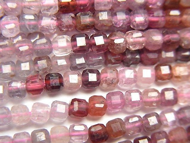 [Video]High Quality! Multi-color Spinel AA++ Cube Shape 3x3x3mm half or 1strand beads (aprx.15inch/36cm)