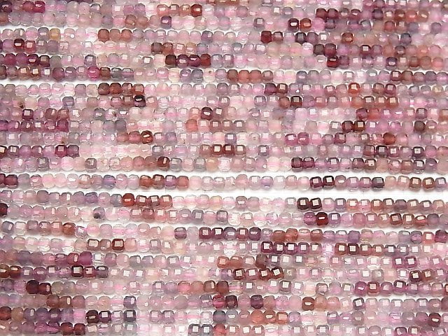 [Video]High Quality! Multi-color Spinel AA++ Cube Shape 3x3x3mm half or 1strand beads (aprx.15inch/36cm)