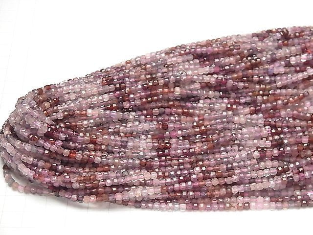 [Video]High Quality! Multi-color Spinel AA++ Cube Shape 3x3x3mm half or 1strand beads (aprx.15inch/36cm)