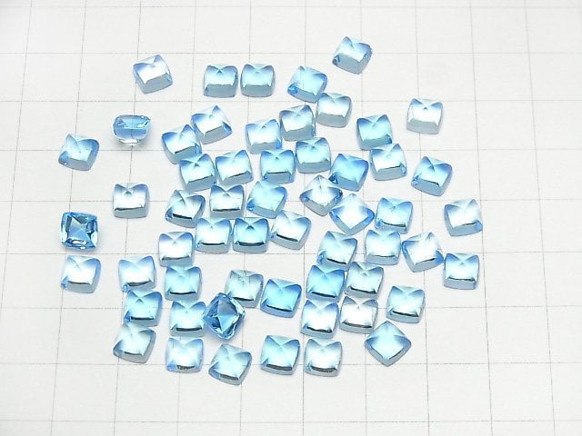 [Video] High Quality Swiss Blue Topaz AAA Sugarloaf Cut 6x6mm 1pc