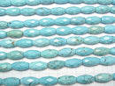 [Video] Magnesite Turquoise Faceted Rice 20x10x10mm 1strand beads (aprx.14inch / 35cm)
