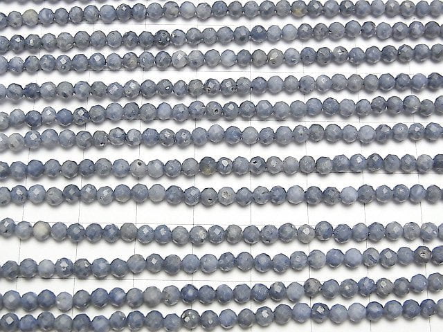 [Video] High Quality! Blue Sponge Coral Faceted Round 3mm 1strand beads (aprx.15inch / 36cm)