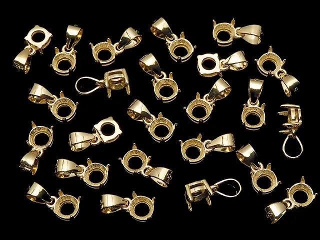 [Video] Silver925 Pendant Frame Round Faceted 4mm 18KGP 1pc