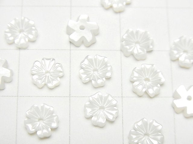 [Video] High Quality White Shell AAA Flower 6mm Center Hole 4pcs