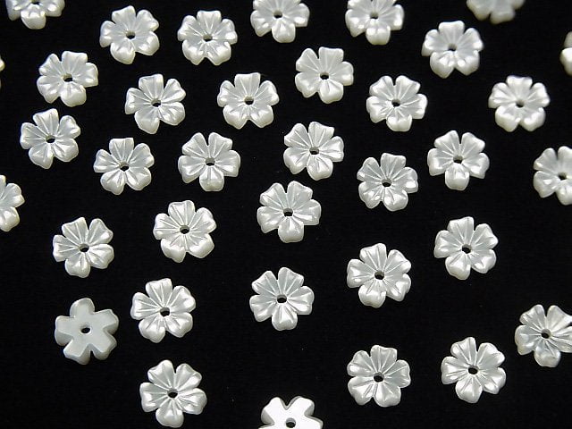 [Video] High Quality White Shell AAA Flower 6mm Center Hole 4pcs