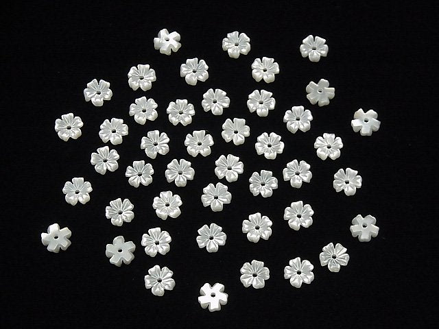 [Video] High Quality White Shell AAA Flower 6mm Center Hole 4pcs