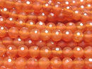 [Video]High Quality! Carnelian AAA 128Faceted Round 6mm 1strand beads (aprx.15inch/37cm)