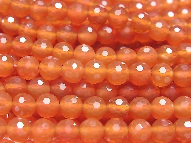 [Video]High Quality! Carnelian AAA 128Faceted Round 6mm 1strand beads (aprx.15inch/37cm)