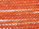 [Video]High Quality! Carnelian AAA 128Faceted Round 6mm 1strand beads (aprx.15inch/37cm)