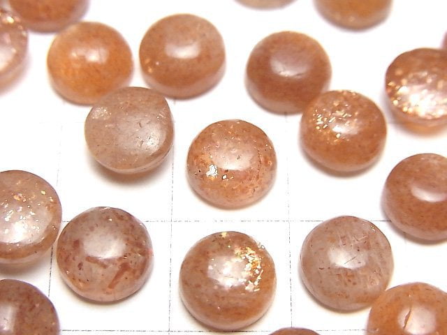 [Video]High Quality Sunstone AA++ Round Cabochon 8x8mm 3pcs