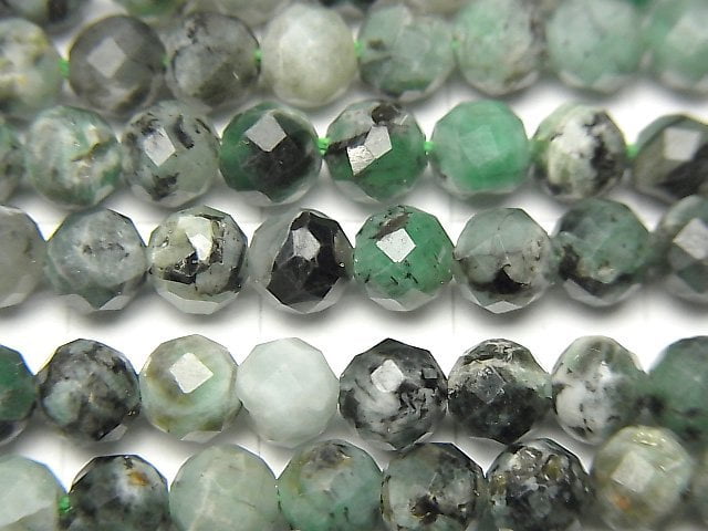 [Video] High Quality! Brazil Emerald AA+ Faceted Round 5mm 1strand beads (aprx.15inch / 36cm)