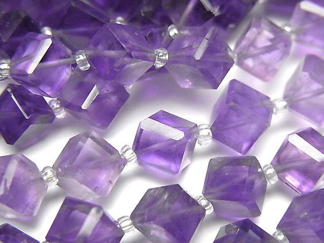 Amethyst, Cube Gemstone Beads