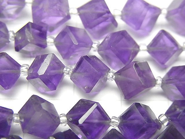 [Video] High Quality Amethyst AA++ Dice Shape 1strand beads (aprx.5inch / 13cm)